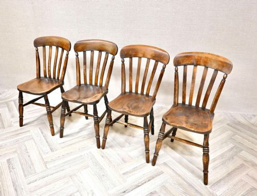 Set 4 Lathback Windsor Country Kitchen Chairs