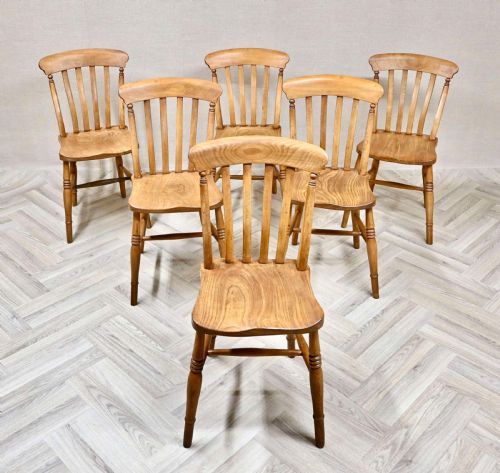 Set 6 Golden Windsor Lathback Kitchen Chairs