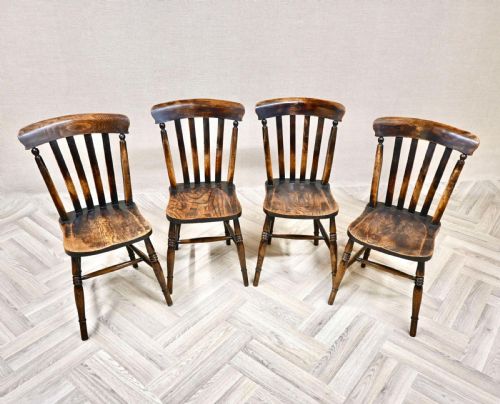 SET 4 WINDSOR LATH BACK COUNTRY KITCHEN CHAIRS
