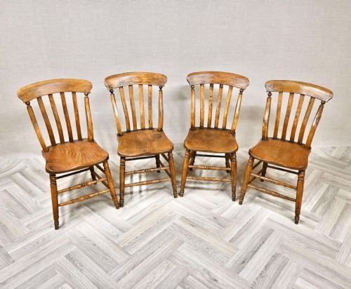 SET 4 GOLDEN COUNTRY KITCHEN WINDSOR LATHBACK CHAIRS