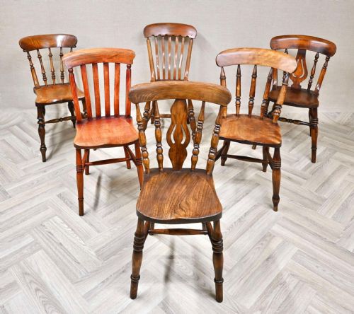 SET 6 FARMHOUSE COUNTRY KITCHEN WINDSOR CHAIRS