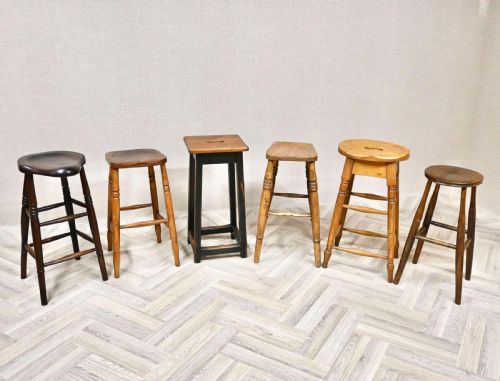 C19th Tall Bar Stools X6