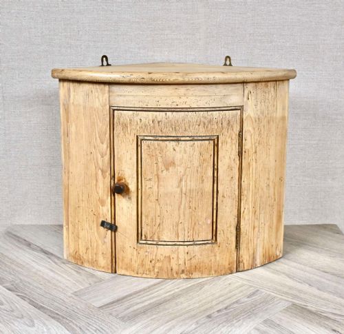 Bow Front Pine Corner Cupboard