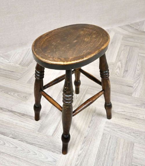 C19th Windsor Oval Seat Country Stool