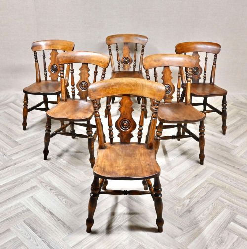 True Set 6 Bullseye Windsor Kitchen Chairs
