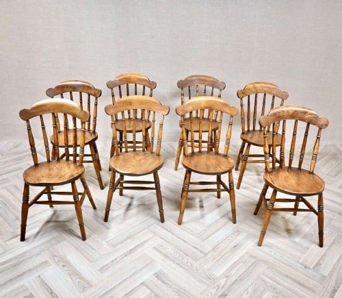 Set 8 Penny Seat Windsor Kitchen Chairs