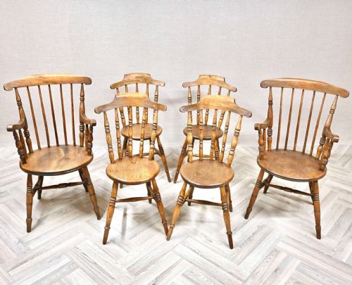 Penny Seat Windsor Kitchen Chairs X6