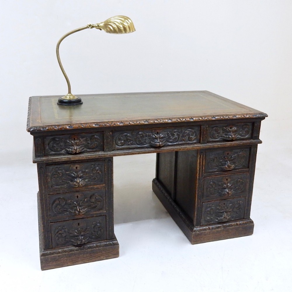 Carved Oak Desk