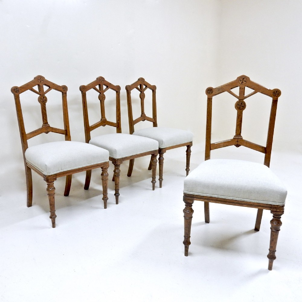 Set 4 Oak Dining Chairs