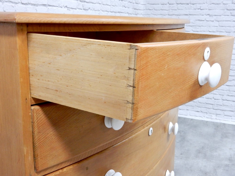 Bow-fronted Pine Chest of Drawers View VII