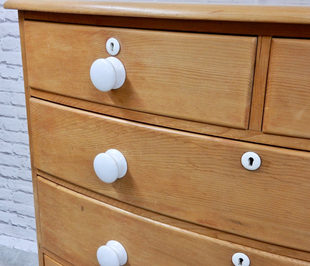 Bow-fronted Pine Chest of Drawers View VIII