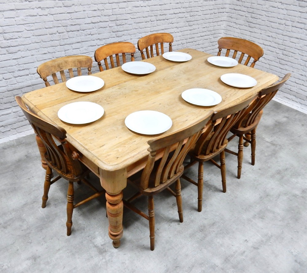 Large Victorian Pine Table View VI