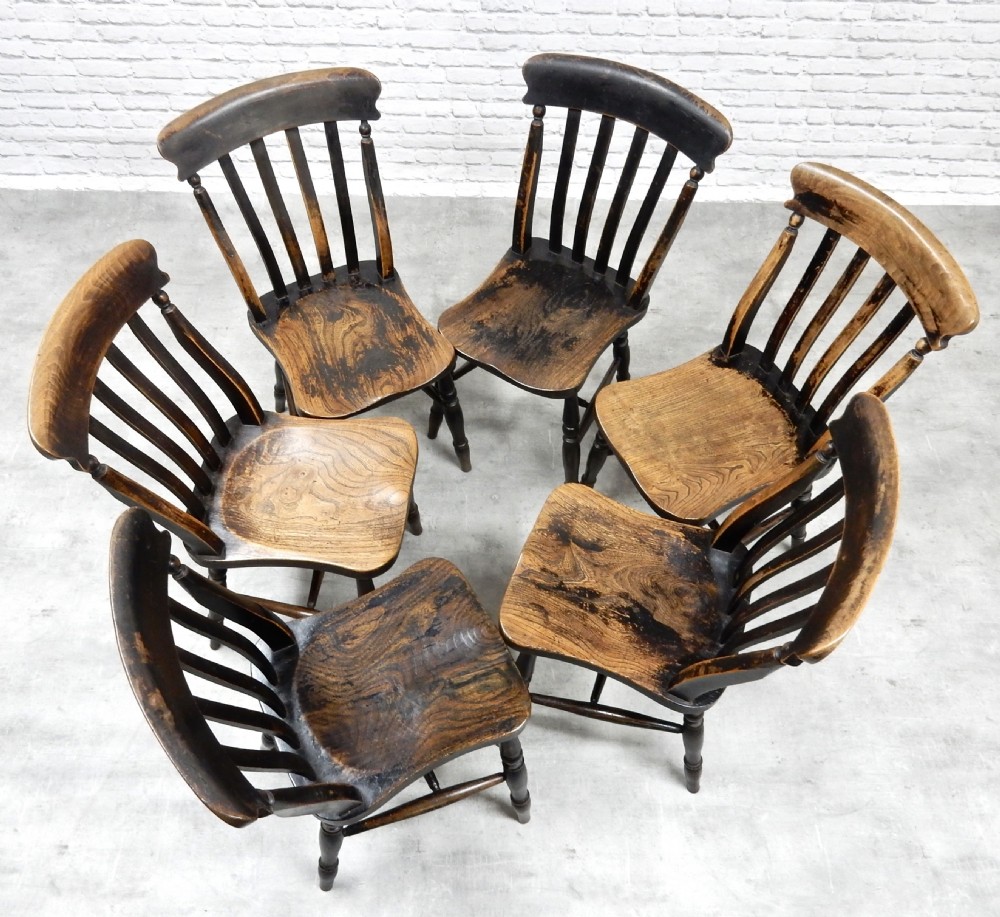Set 6 Windsor Kitchen Chairs View IV