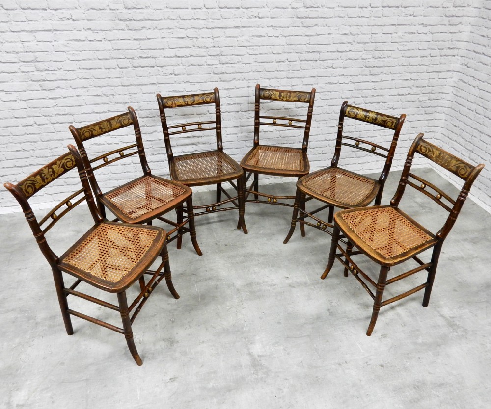 Set 6 Decorated Side Chairs View III