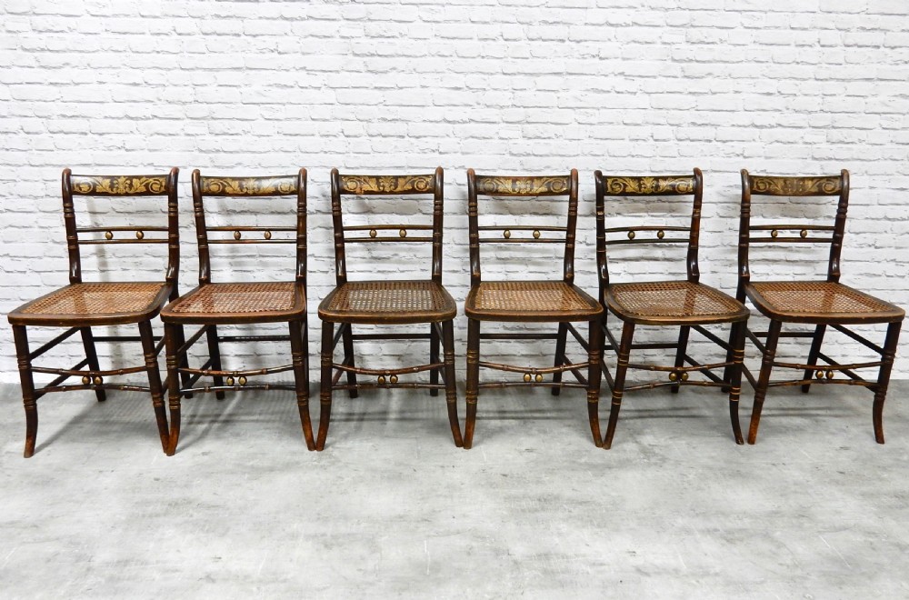 Set 6 Decorated Side Chairs View IV