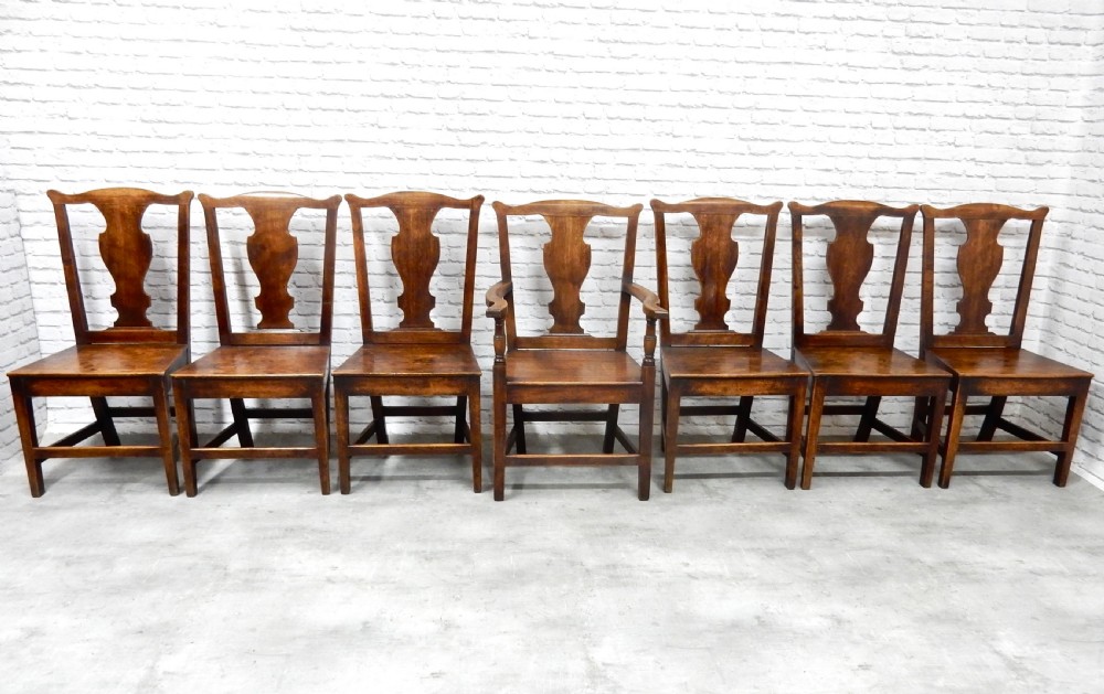Set of Seven Oak Dining Chairs View IV