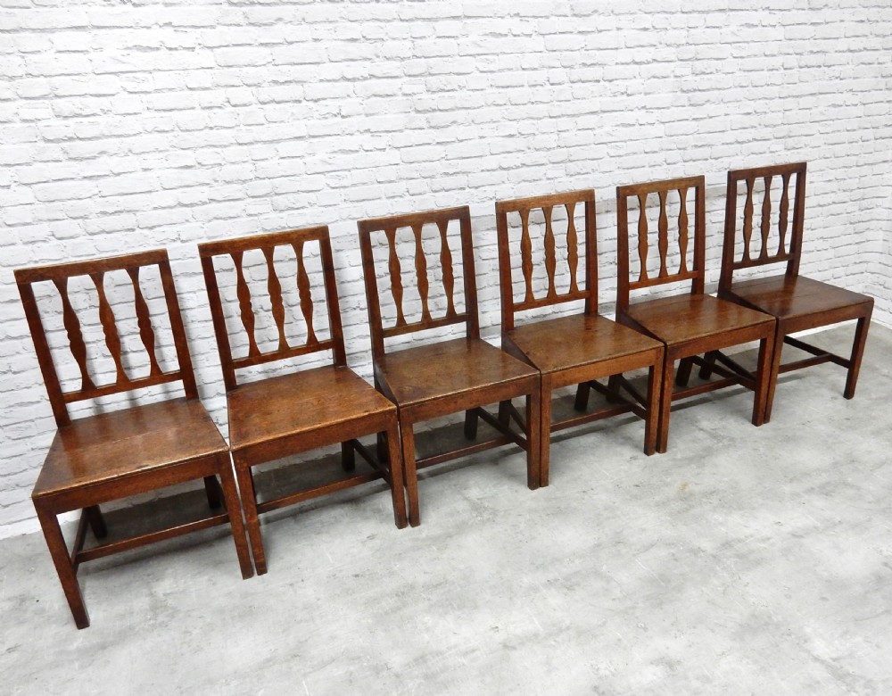Set 6 Oak Dining Chairs View III