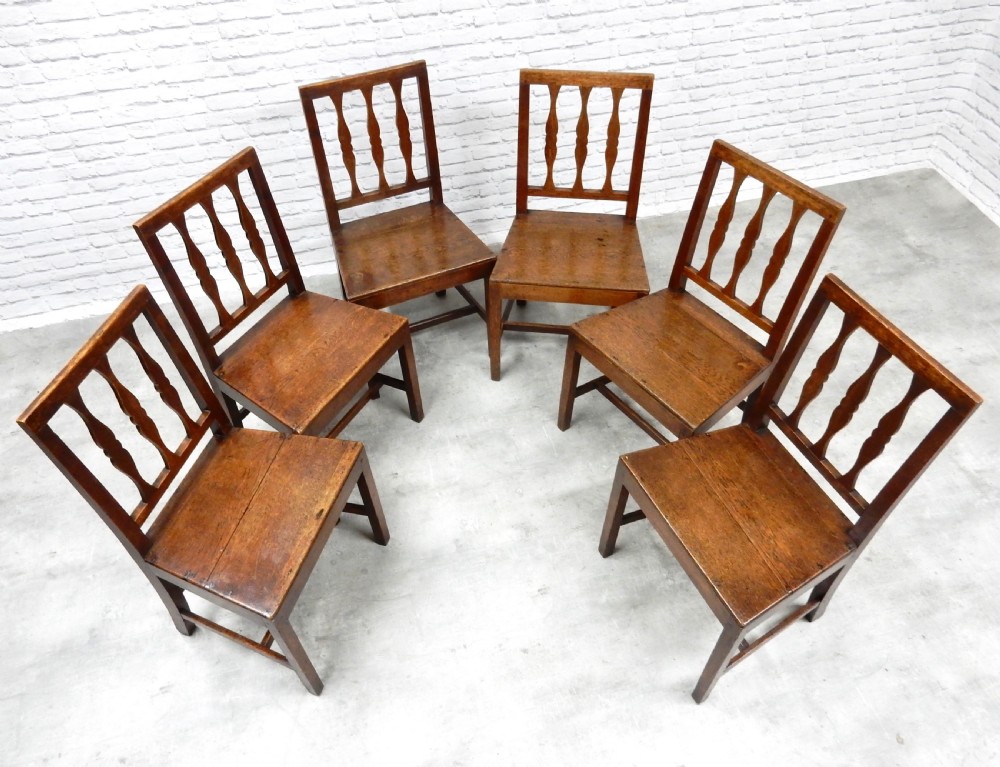 Set 6 Oak Dining Chairs View IV