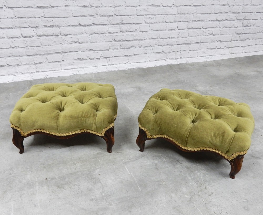 Pair Victorian Armchairs and Stools View X