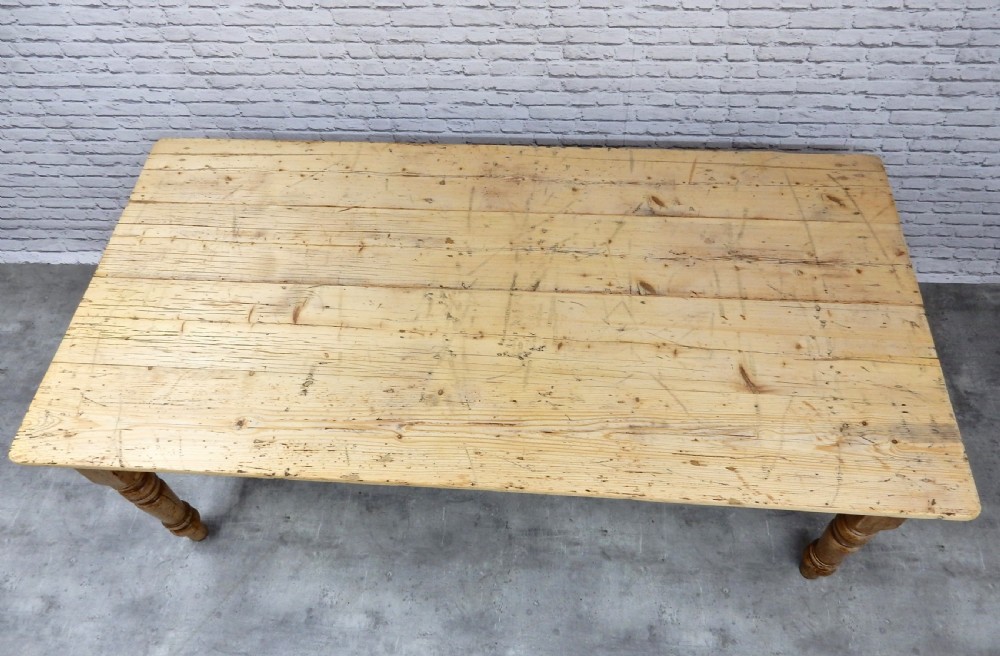 Large Pine Farmhouse Kitchen Table View VIII