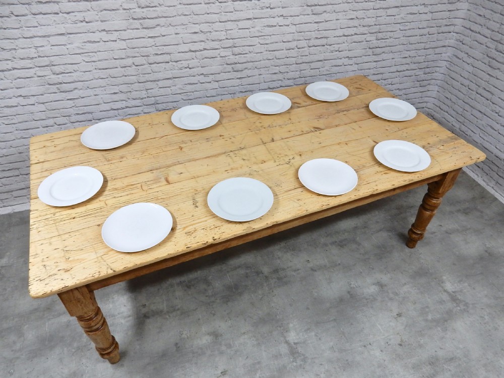 Large Pine Farmhouse Kitchen Table View IX