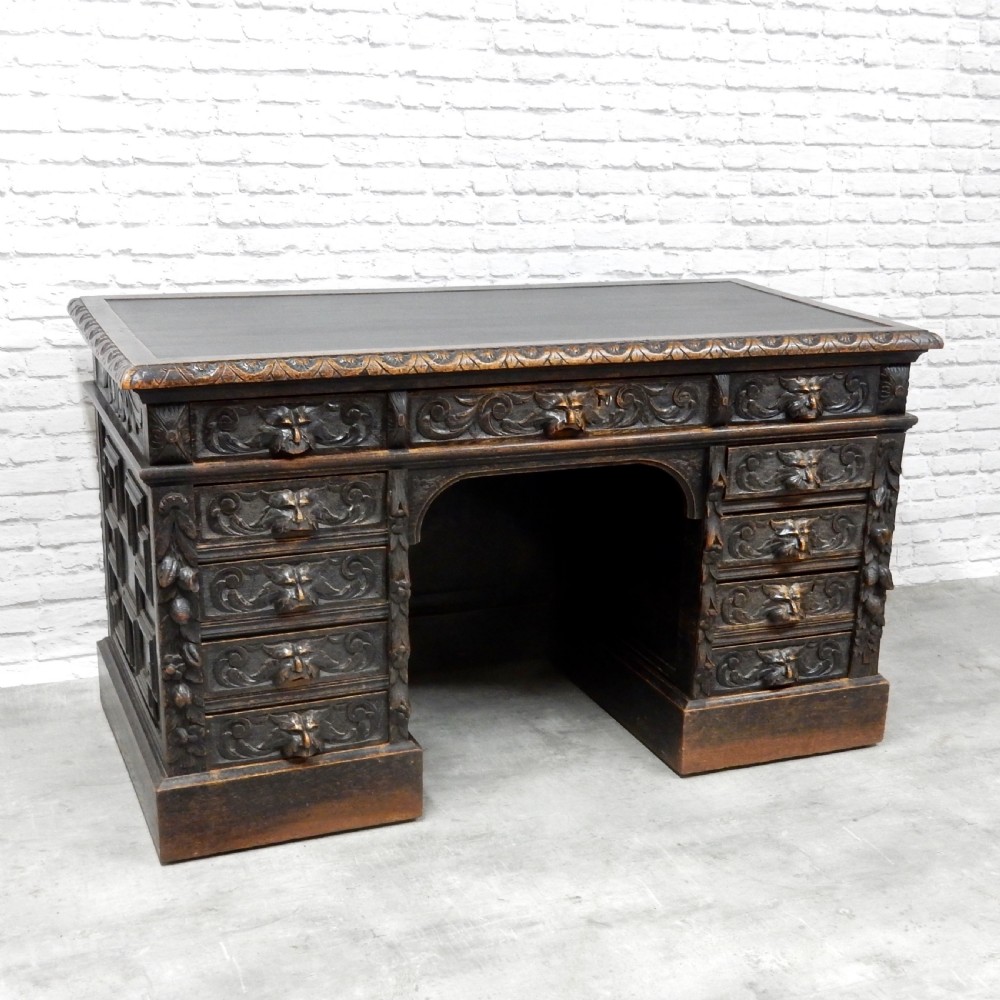 Oak Pedestal Desk View II