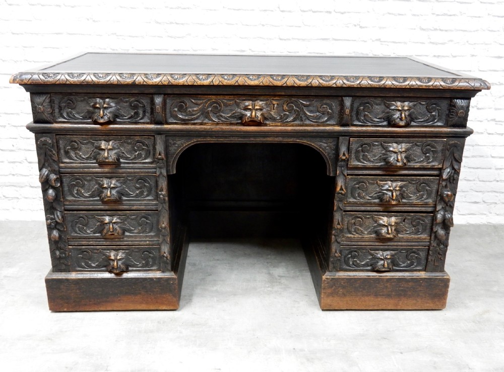Oak Pedestal Desk View III