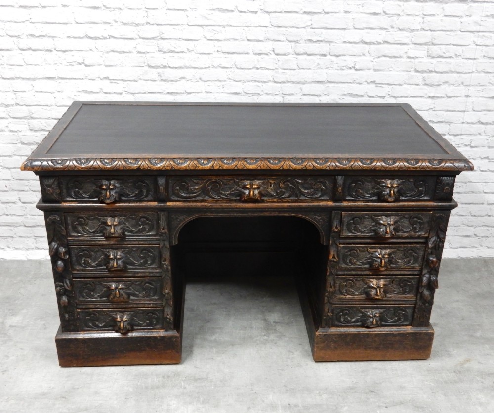 Oak Pedestal Desk View IV
