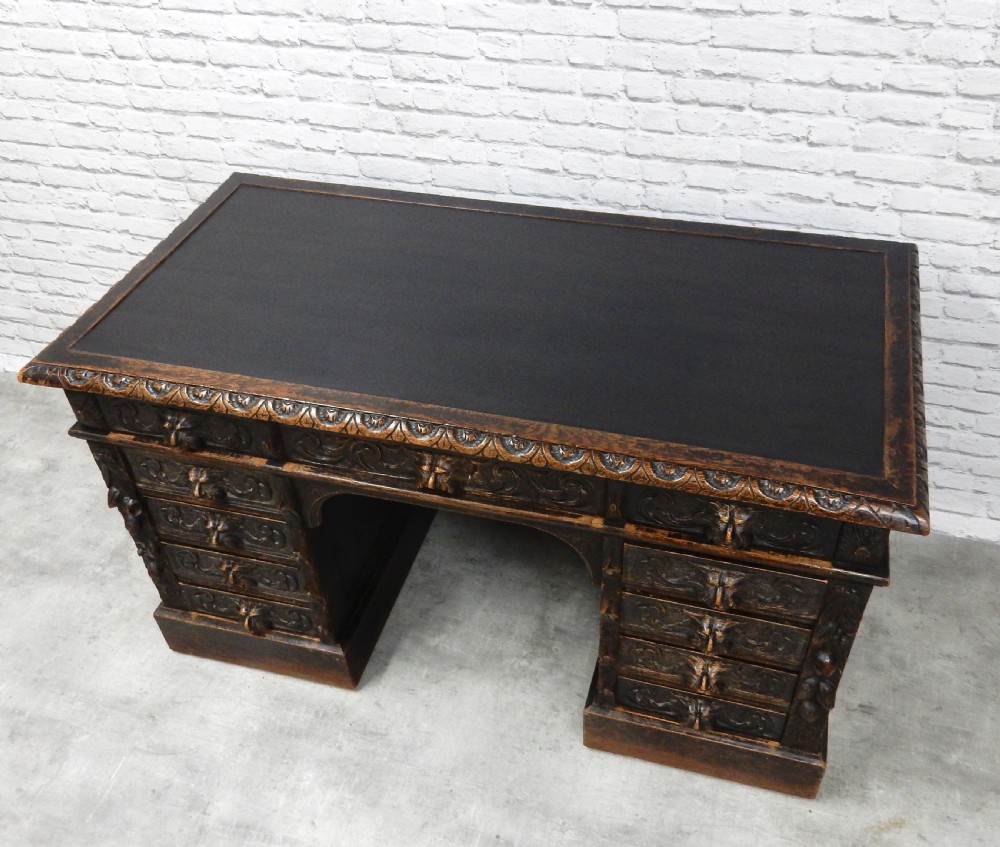 Oak Pedestal Desk View V