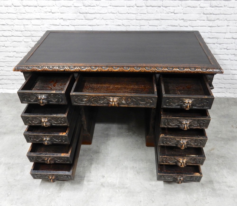 Oak Pedestal Desk View VI