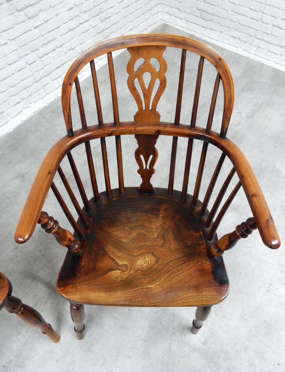 2x Named Yew Wood Windsor Armchair View VI