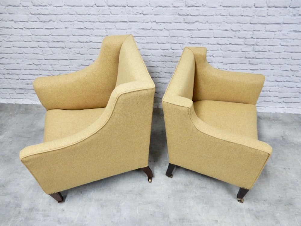 C19th Upholstered Armchairs x2 View V