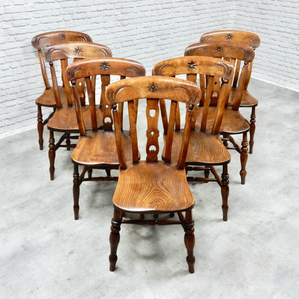 C19th Windsor Kitchen Chairs (7) View II