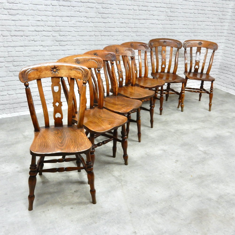 C19th Windsor Kitchen Chairs (7) View IV