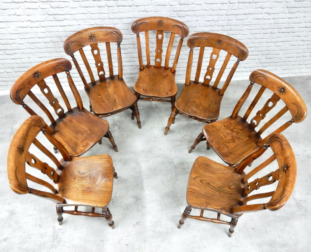 C19th Windsor Kitchen Chairs (7) View V