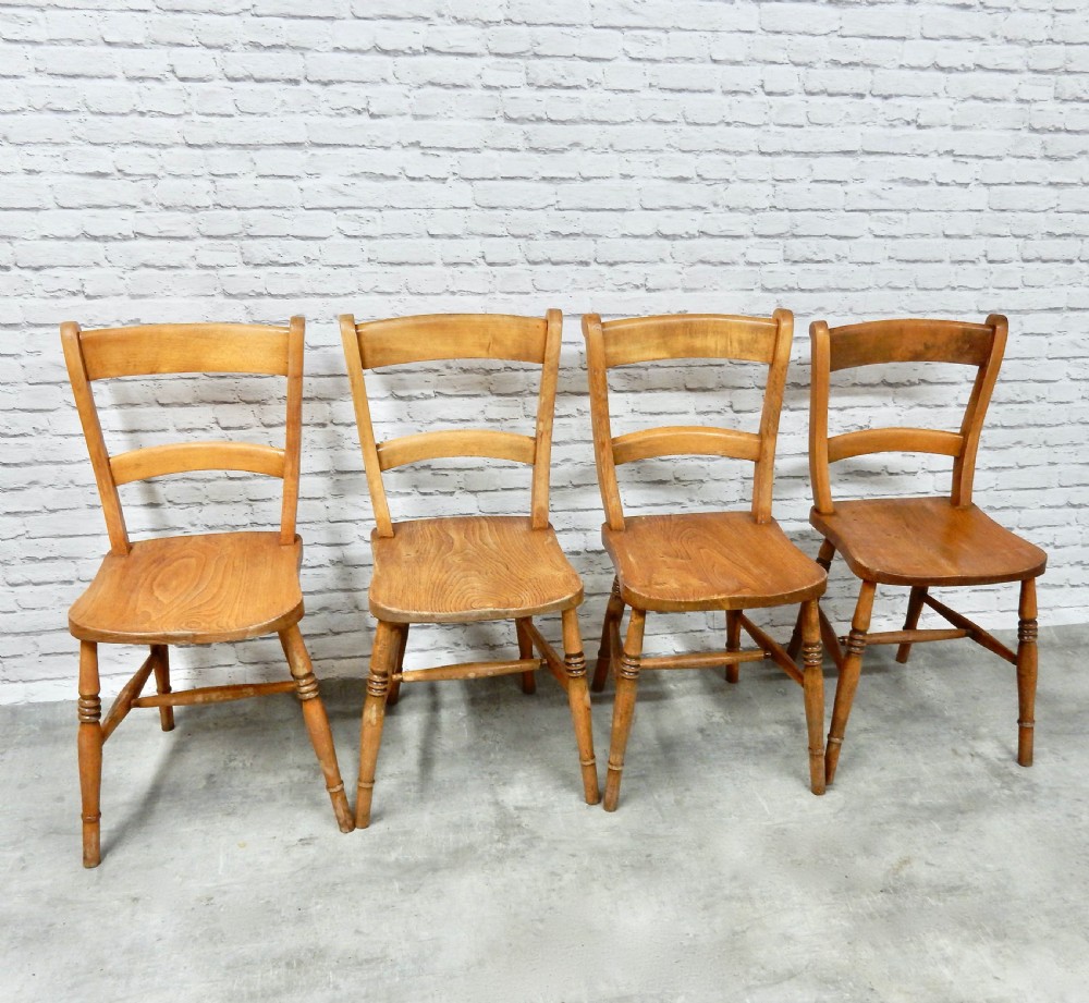 Set 4 Antique Kitchen Chairs View III