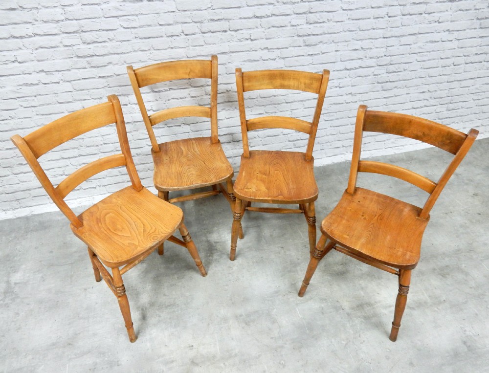 Set 4 Antique Kitchen Chairs View IV