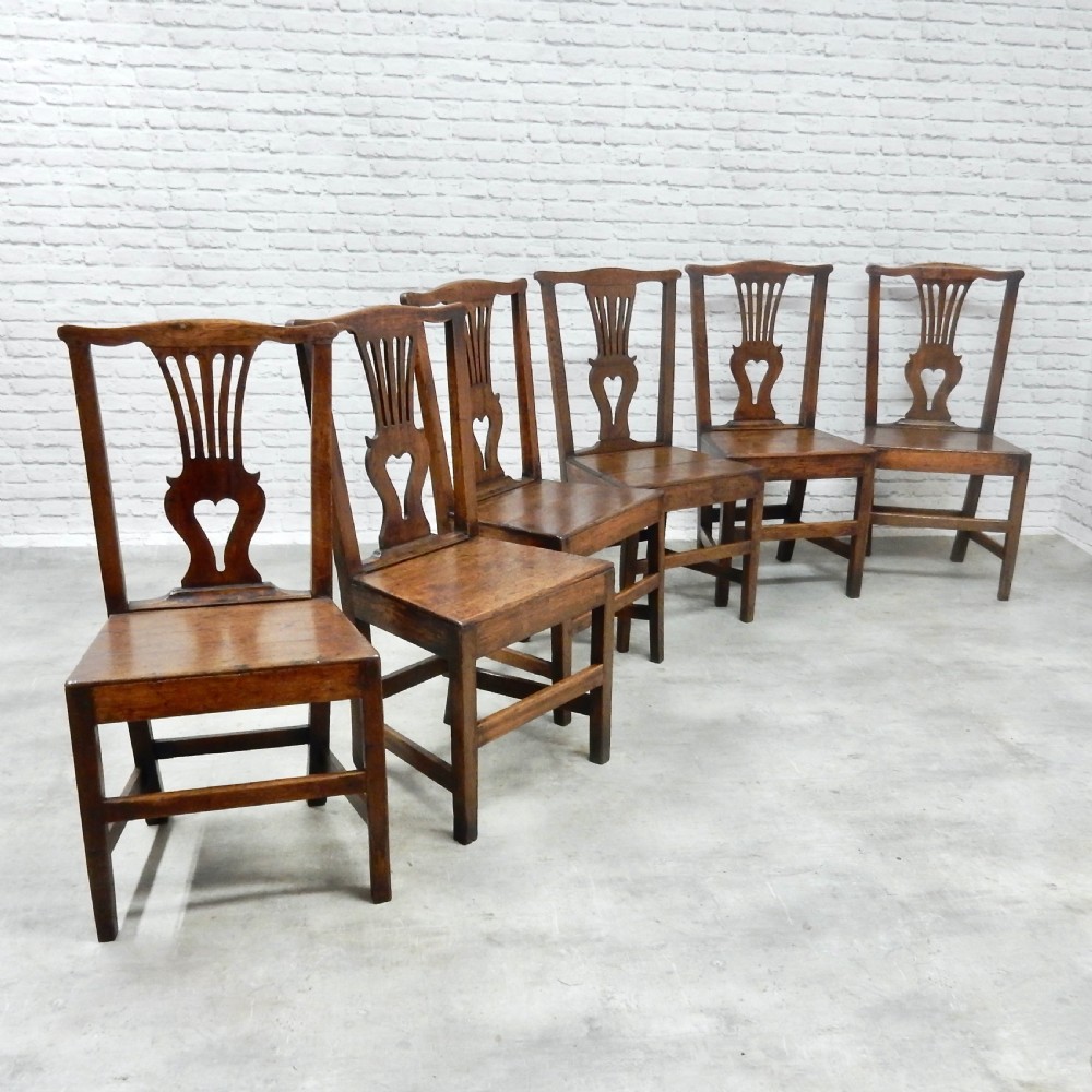 Set 6 Georgian Oak Dining Chairs