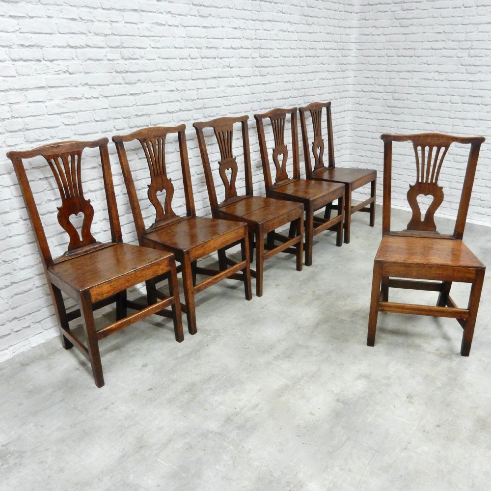 Set 6 Georgian Oak Dining Chairs View III