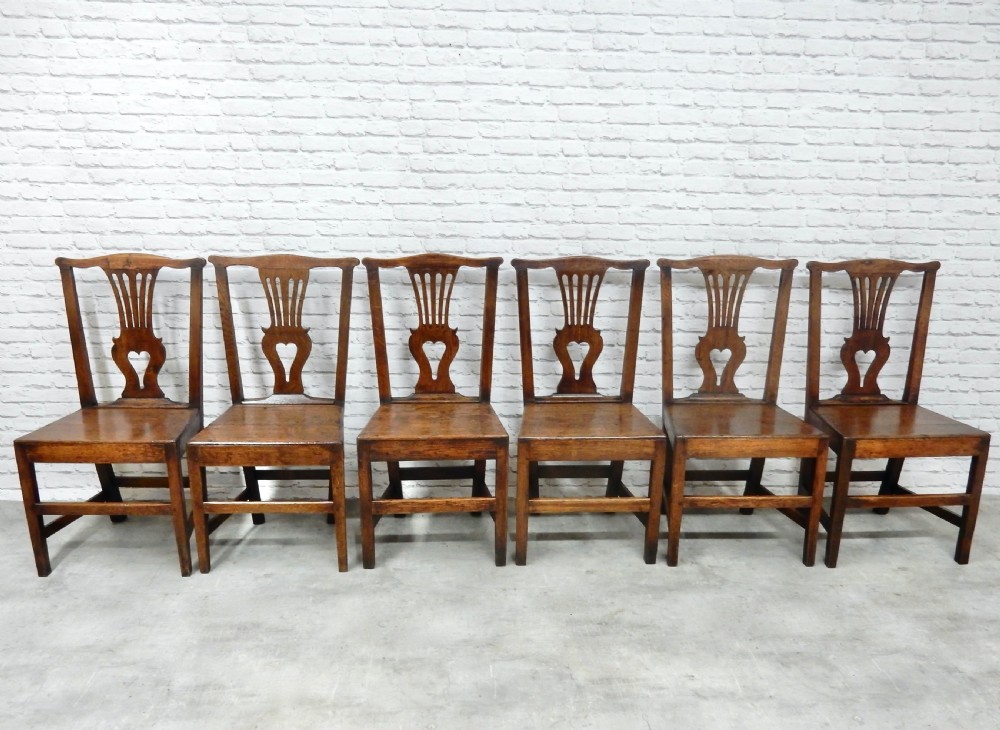 Set 6 Georgian Oak Dining Chairs View IV