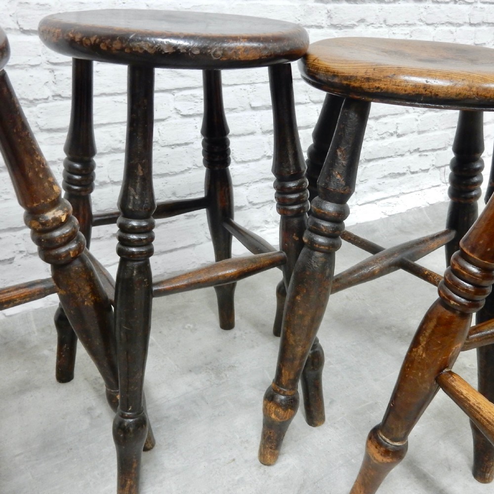 4x Victorian Pub Stools View VI