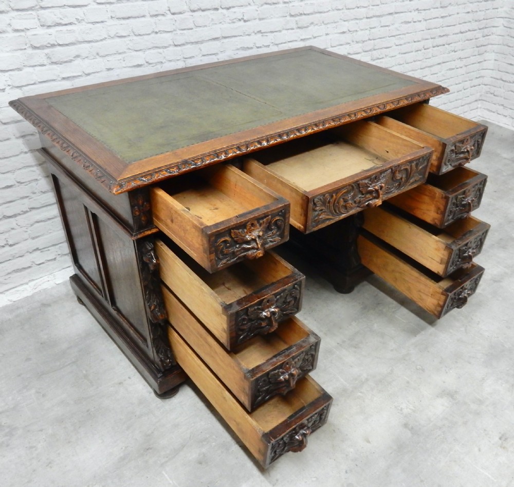 Green Man Oak desk View VII