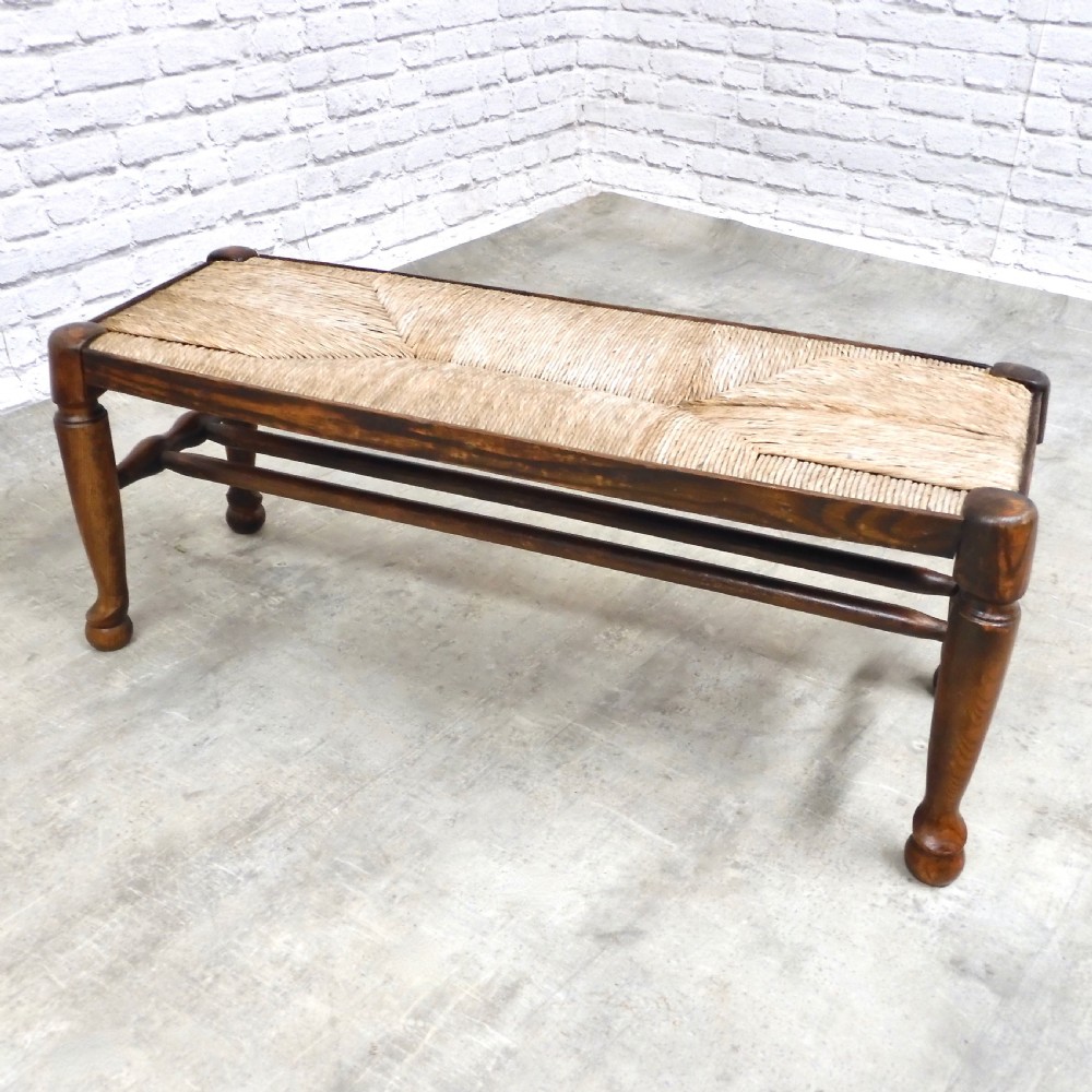 Rush Seated Bench Stool View II