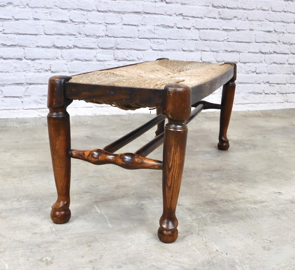 Rush Seated Bench Stool View IV