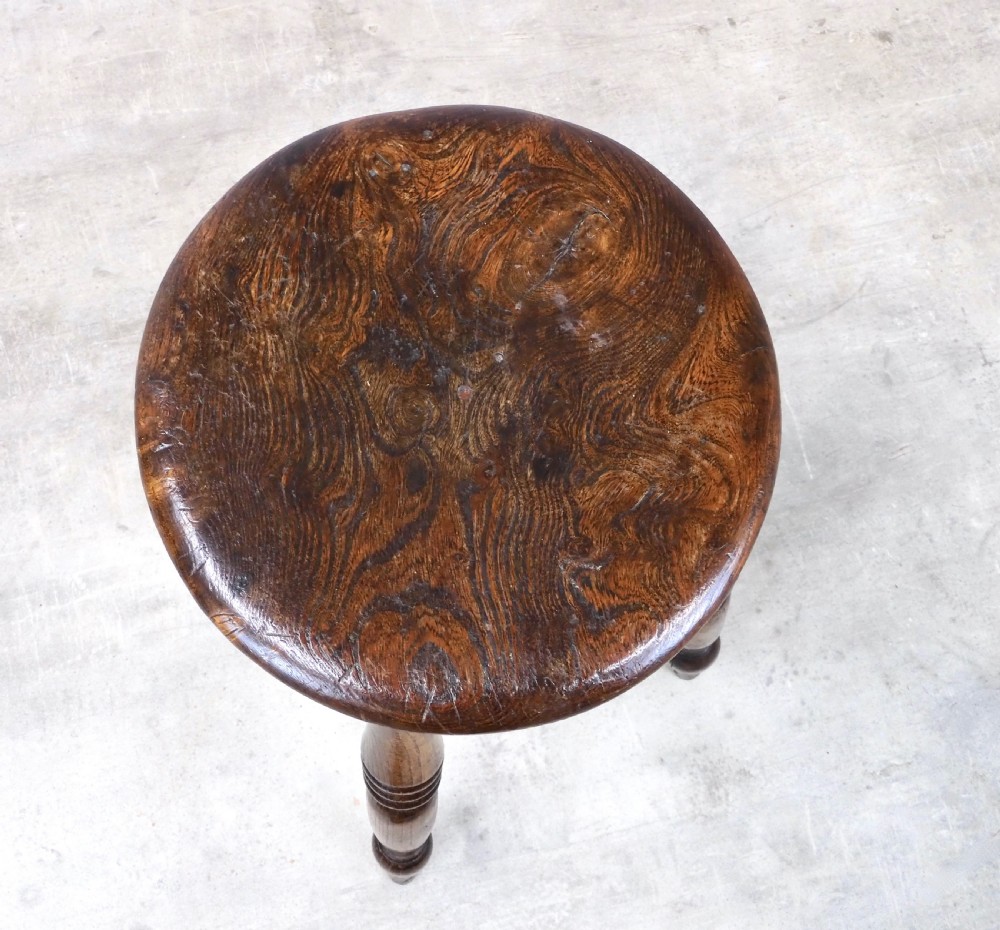 C19th Round Top stool View V