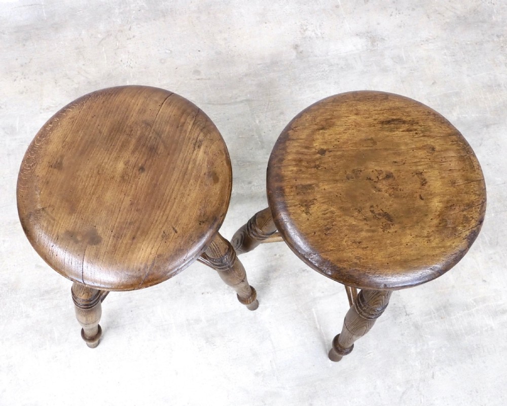(2) Antique Tavern Stools View III