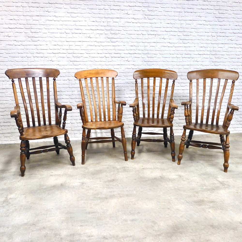 4x Windsor Lathback Armchairs