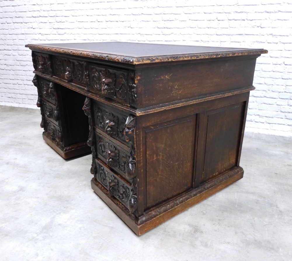 Large Oak Greenman Desk View V
