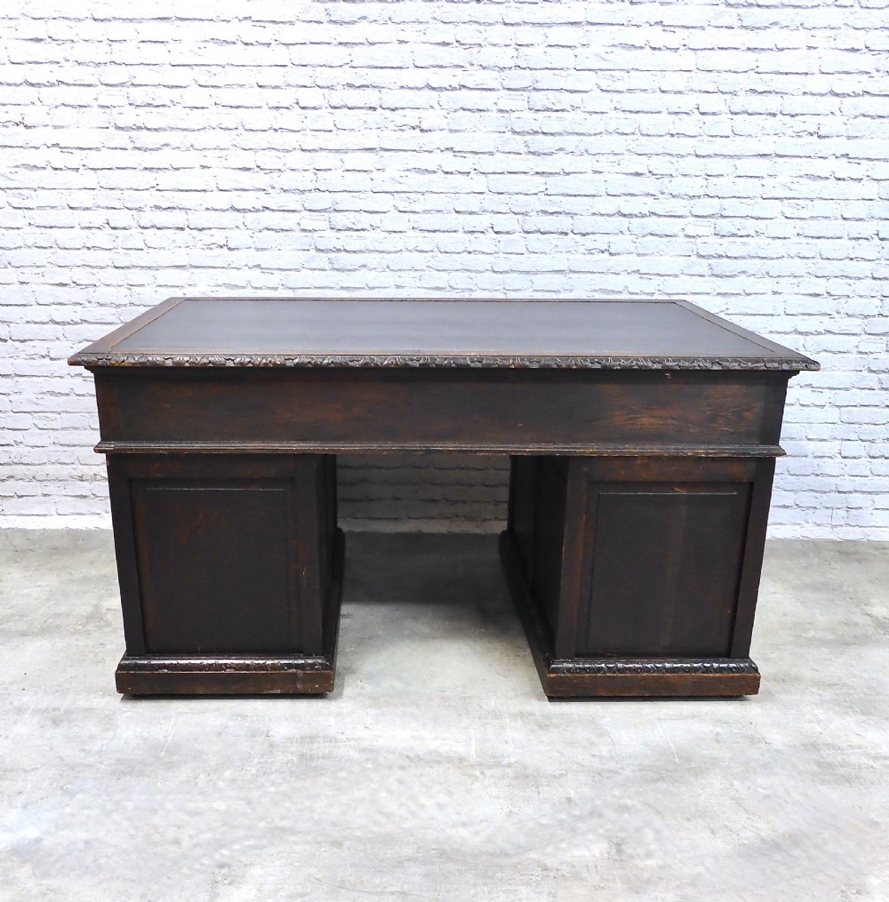 Large Oak Greenman Desk View VI