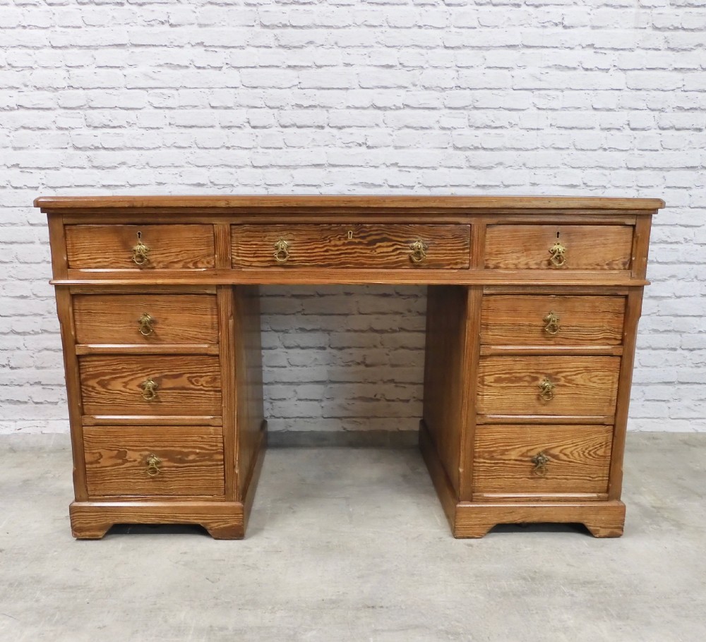 Pine Pedestal Desk View II